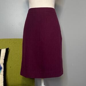J Crew Maroon Wool The Pencil Straight Knee Length Skirt 4